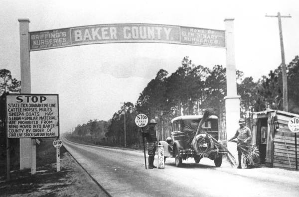 Tick inspection station at the Baker County line