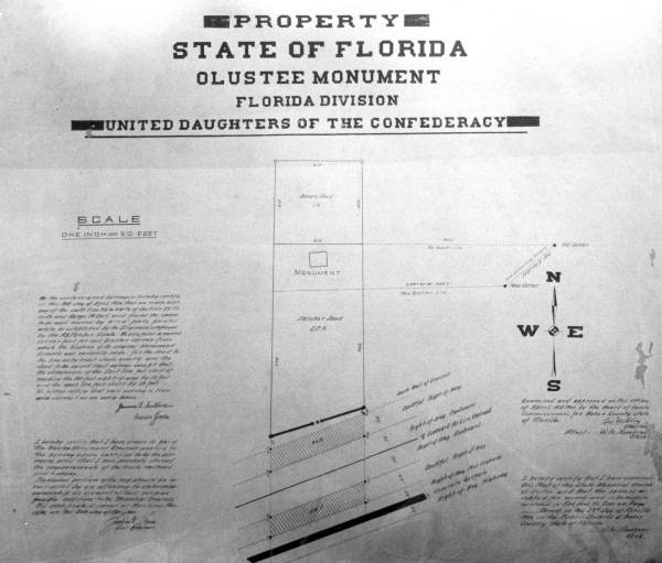 Blueprints for the Olustee Monument - Olustee, Florida