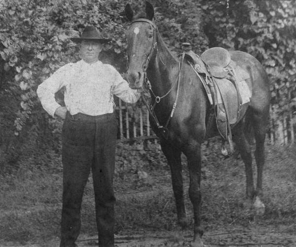 Columbia county man with a horse