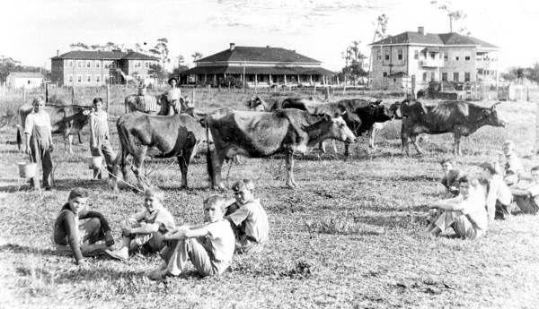 Children in the field at Florida Baptist Children's Home - De Soto County, Florida.