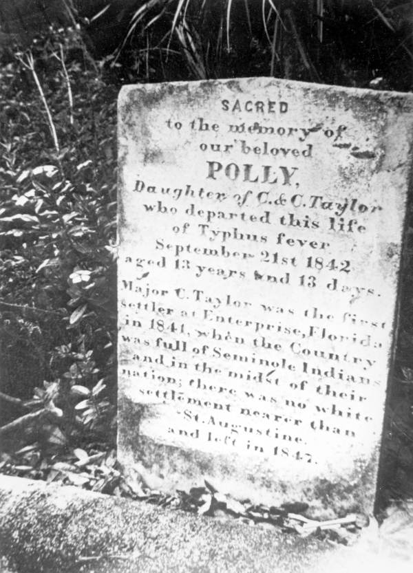 Polly Taylor's tombstone.