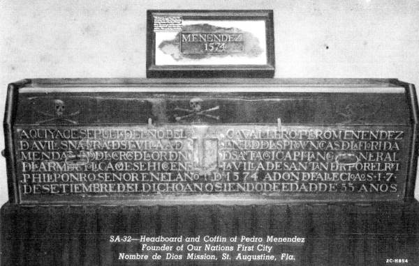 Coffin of Pedro Menendez de Aviles