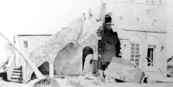 Building destroyed by hurricane..
