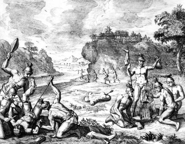 Timucua Indians disposing the enemy dead