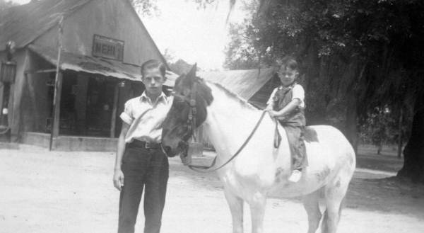 Frank Bradley and Alfred Jones on pony.
