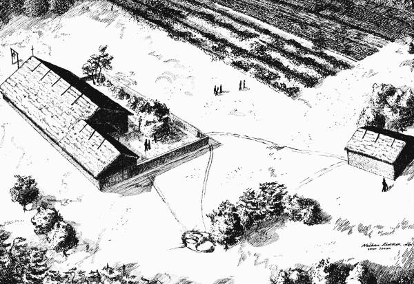 Painting of the mission, San Francsico de Oconee