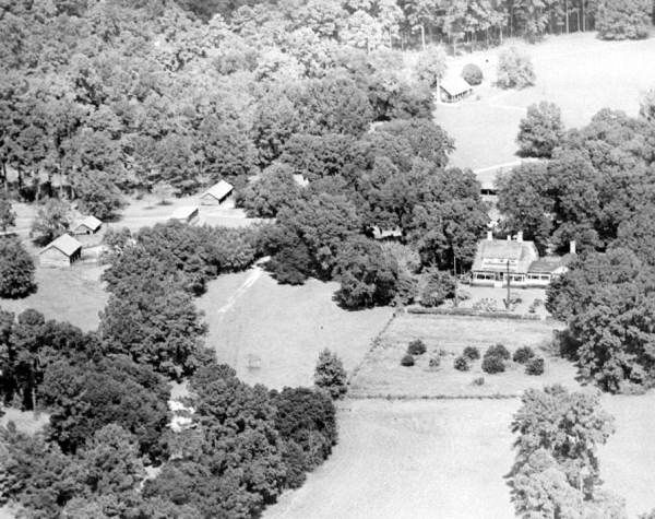 Aerial view of the Tall Timbers Plantation.