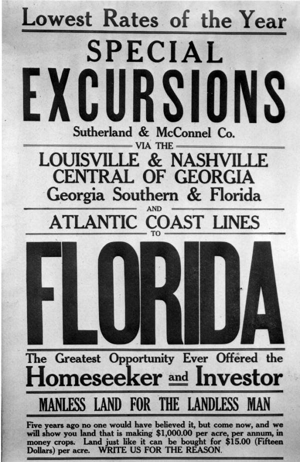 Fliers for special excursions railroads