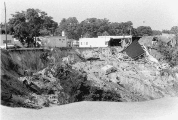 Sinkhole in Winter Park, Florida.