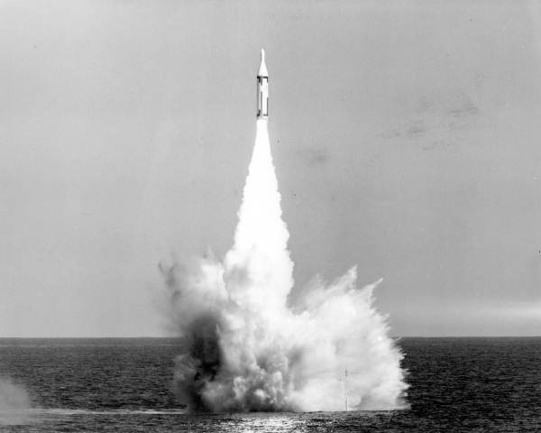 Launching of a Polaris test missile