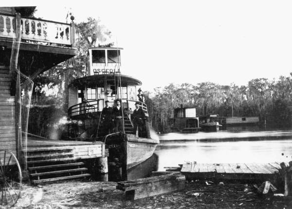Steamboat Osceola with Wahoo and Eureka steamboats in background