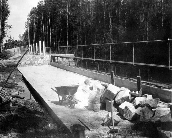 Dam and footbridge at Highlands Hammock State Park
