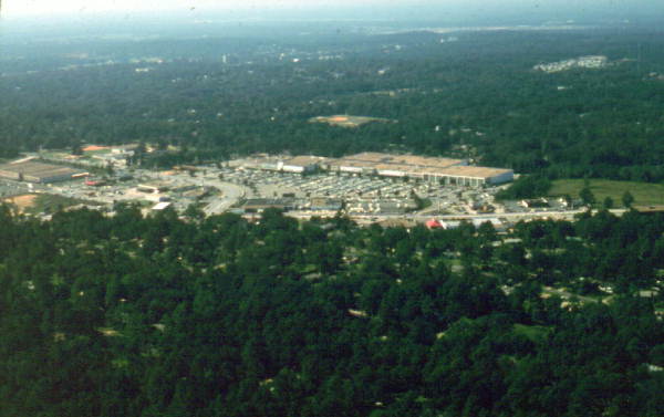 Aerial view of Northwood Mall and Monroe Street - Tallahassee, Florida.