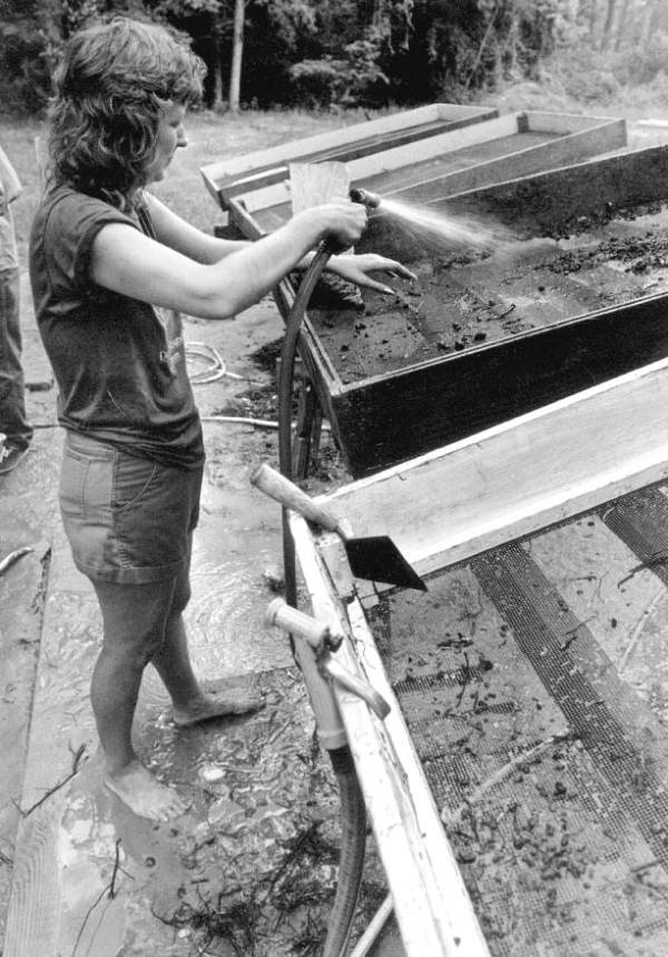 Susan Roop searching for items left behind in the past