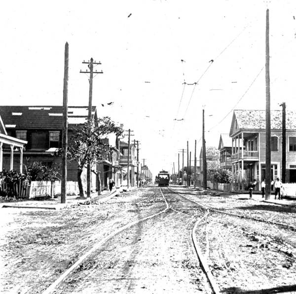 Electric trolley in Key West.