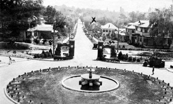 Looking east on College Street from the steps of Westcott.