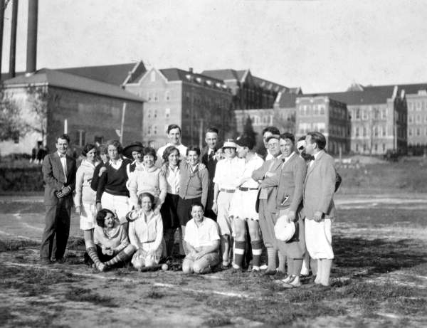 Traditional annual faculty versus seniors baseball game