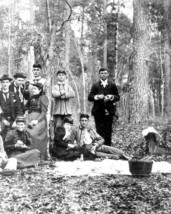 Students having a picnic