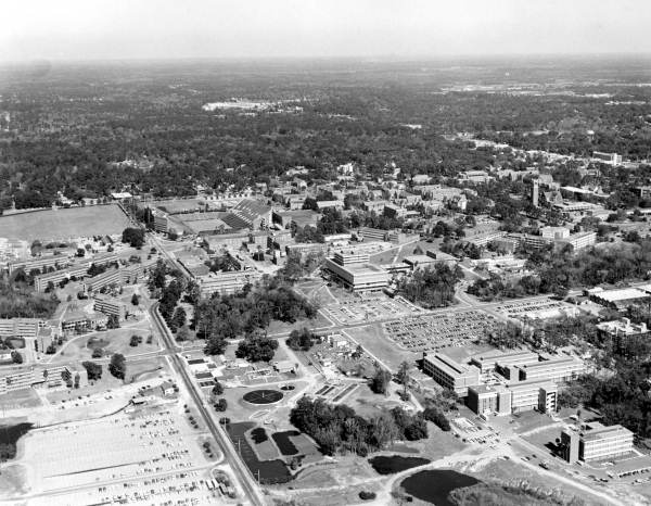 Aerial view of the University of Florida.