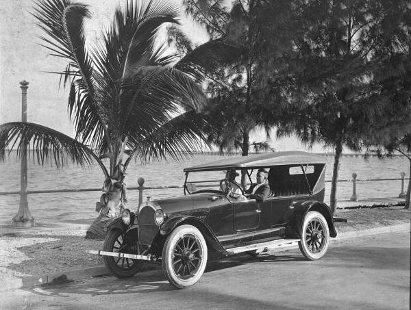 Oldsmobile car parked on the side of a road in Miami.