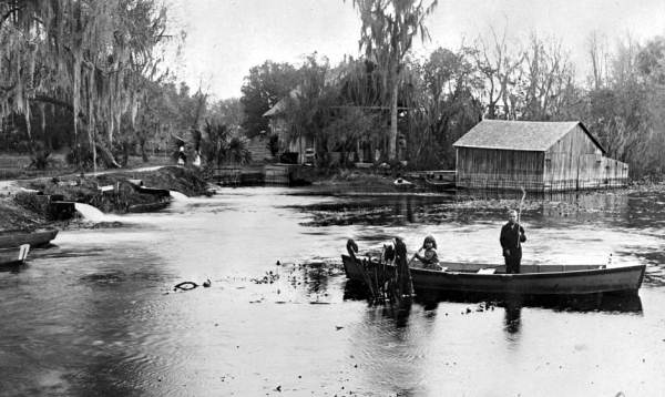 Children in boat at the De Leon springs