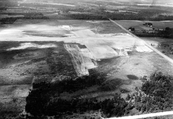 Aerial view of Municipal Airport construction - Tallahassee, Florida.