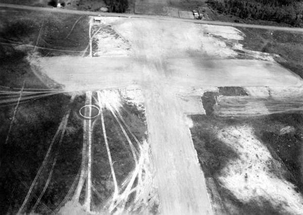 Aerial view of Municipal Airport construction - Tallahassee, Florida.