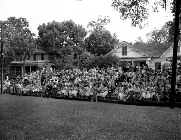 Part of the crowd enjoying the May Day celebration in Lewis Park - Tallahassee, Florida.