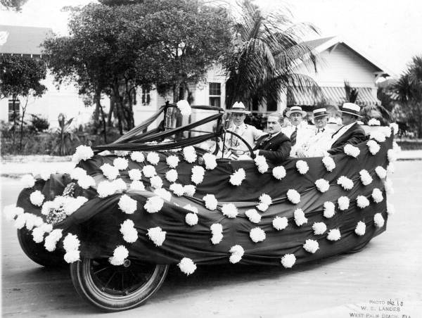 Automobile decorated for parade - West Palm Beach, Florida.
