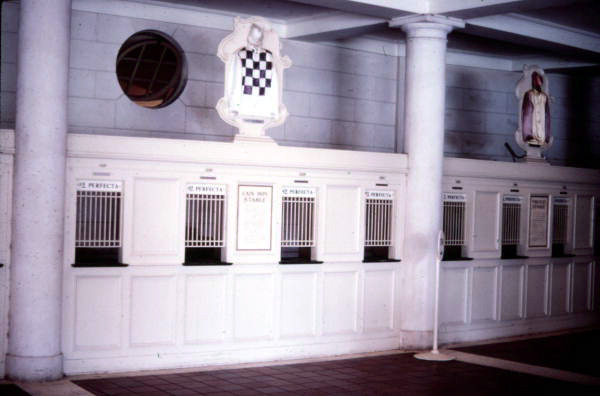 The betting windows at Hialeah Race Track which are now deserted but will soon be busy - Hialeah, Florida