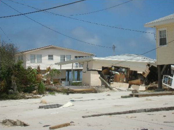 Home damaged by Hurricane Dennis - Alligator Point, Florida