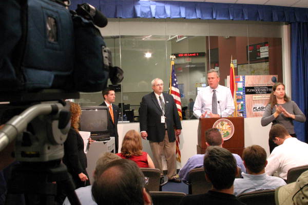 Governor Jeb Bush speaking during annual hurricane briefing at the Emergency Operations Center - Tallahassee, Florida.
