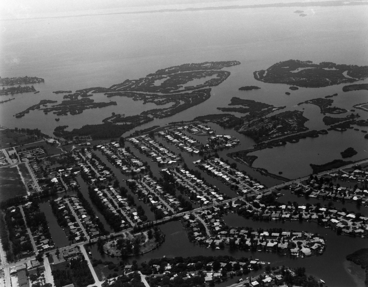 Aerial view of Thousand Islands near Cocoa Beach - Brevard County, Florida.