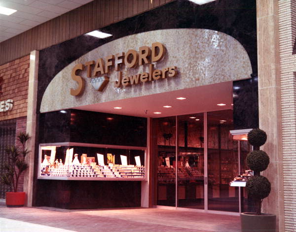 Storefront of Stafford Jewelers in the Northwood Mall on opening day - Tallahassee, Florida.
