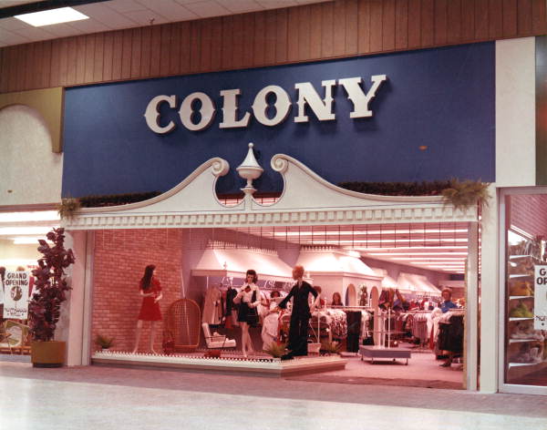 Storefront of Colony clothing store in the Northwood Mall on opening day - Tallahassee, Florida.