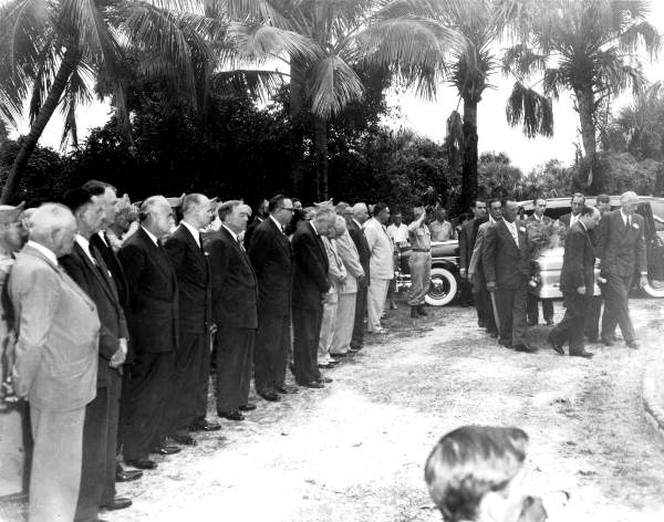 Cabinet members and Supreme Court justices at the funeral for Governor Dan McCarty - Tallahassee, Florida.