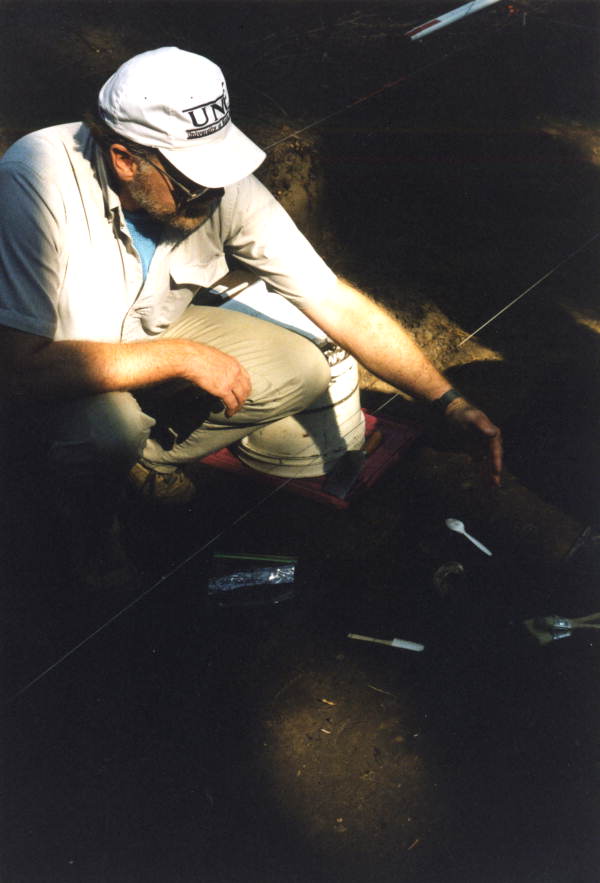 University of North Florida professor Dr. Robert Thunen on the Sarabay Spanish Mission archaeological field school excavation on Big Talbot Island State Park - Jacksonville, Florida .