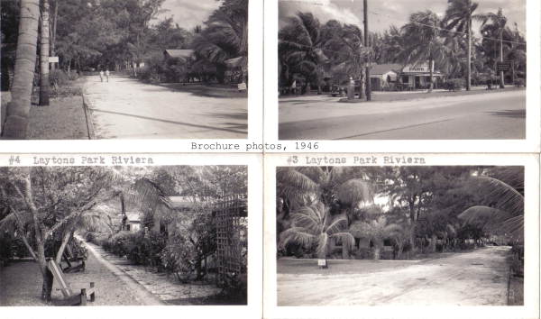 Four brochure views of Layton's Cottage, Trailer, and Fishing Park - Riviera Beach, Florida.