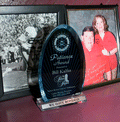 Award for Bill Kalfas from Rotary International on display at the Silver Slipper restaurant in Tallahassee, Florida.
