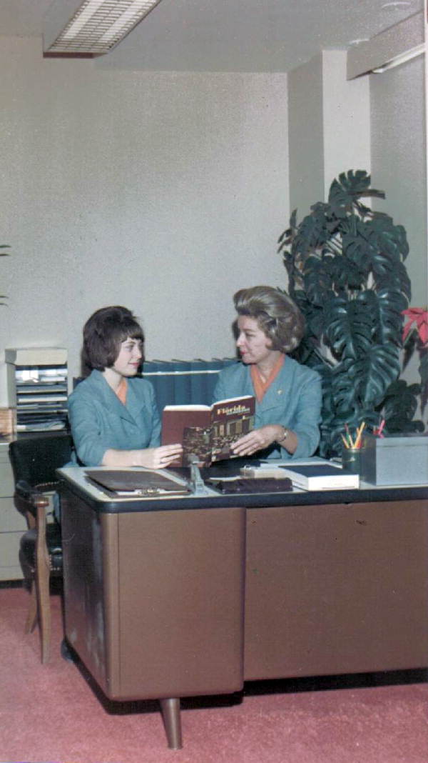 Florida Development Commission employee June Murphy, right, and Diana Laine training at the Florida Showcase in New York.
