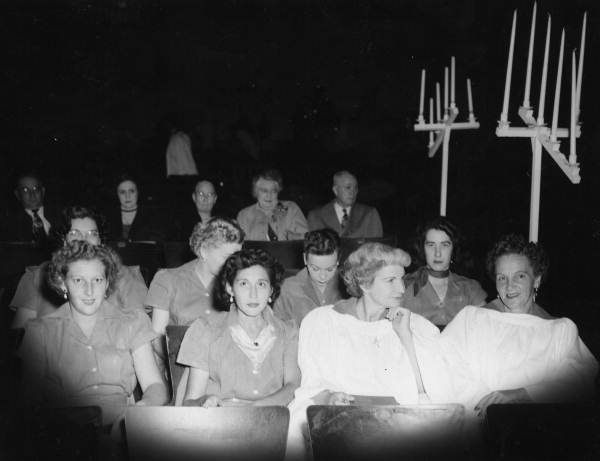 View showing women sitting in the audience.