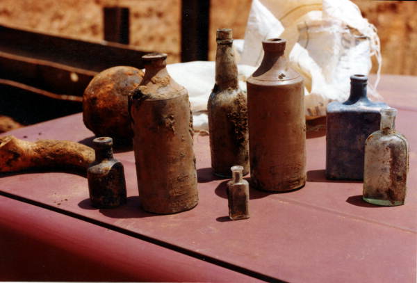 "Some of the artifacts taken from the well at new courthouse construction site."