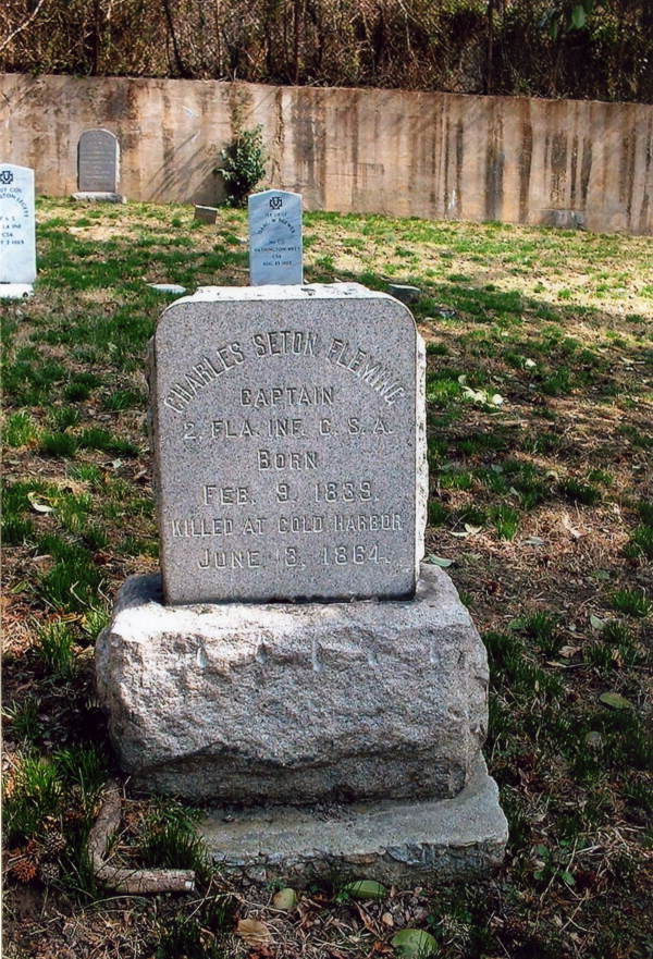 Grave stone for Charles Seton Fleming at the Hollywood Cemetery in Richmond, Virginia.