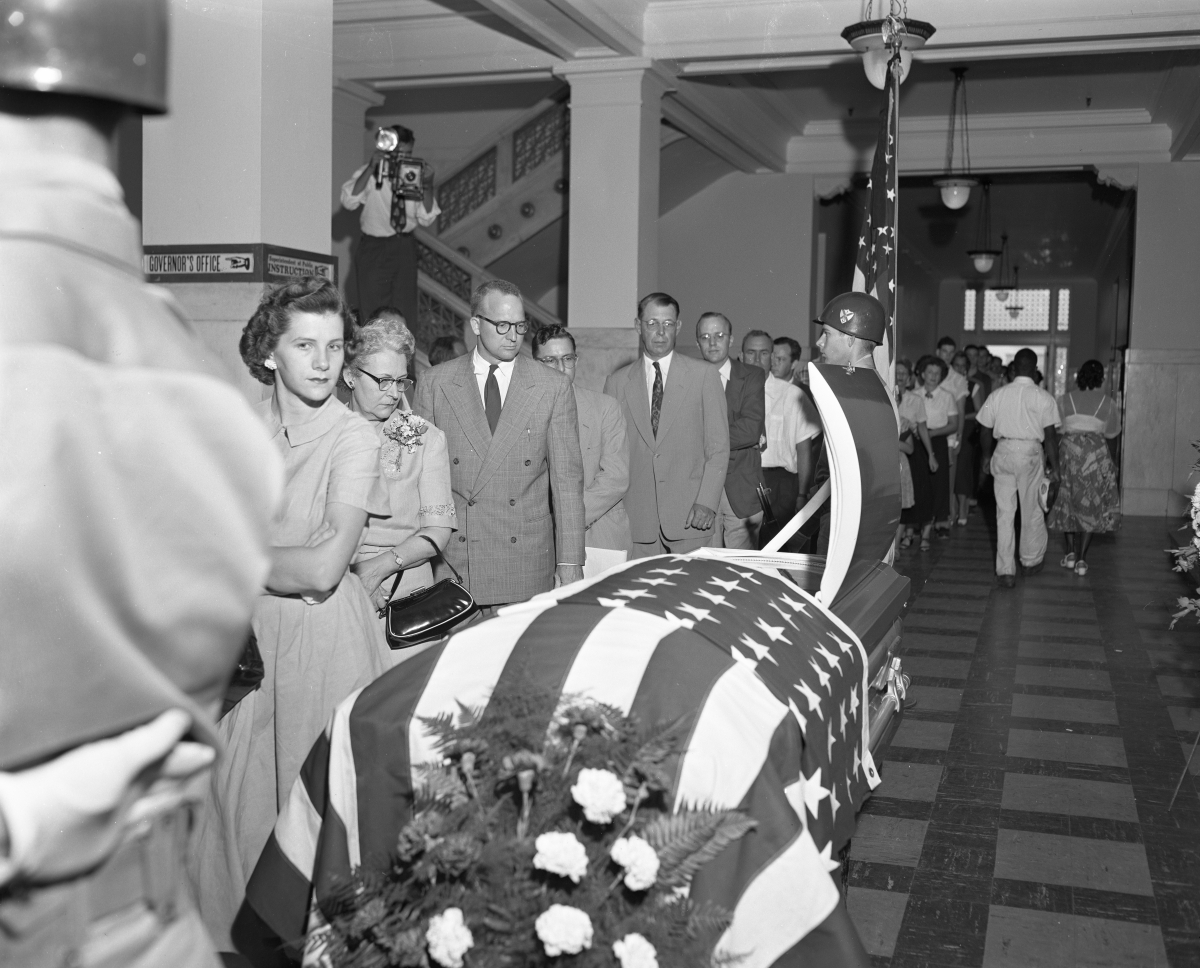Daniel Thomas McCarty lying in state in the Capitol rotunda.