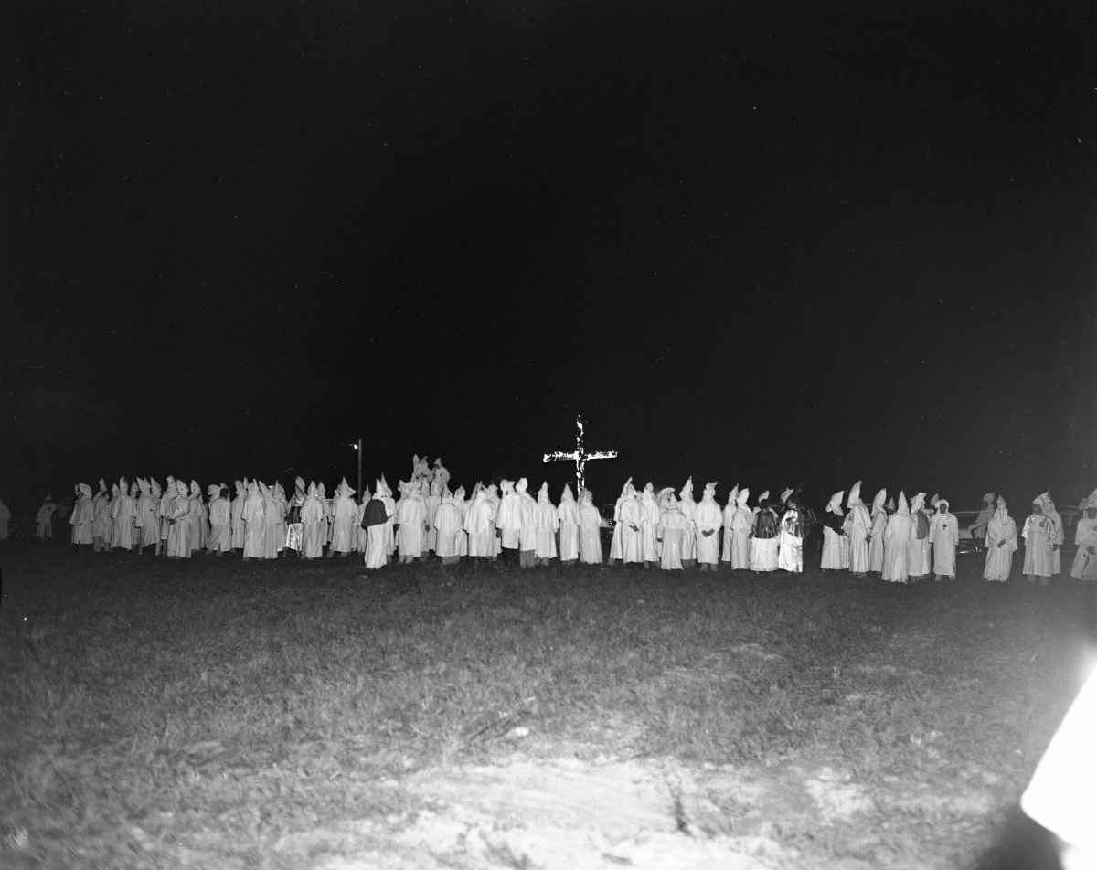 Cross burning by the Ku Klux Klan