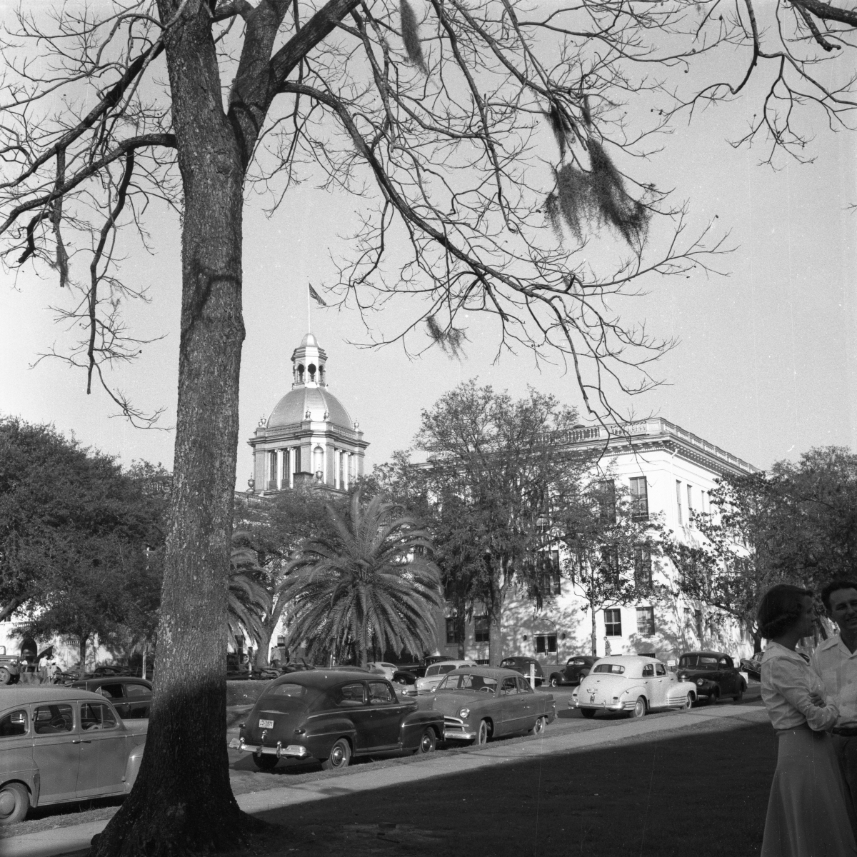 Two girls across the street from the old Florida State Capitol building.