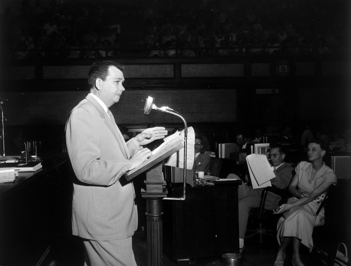Man speaking in the legislative session