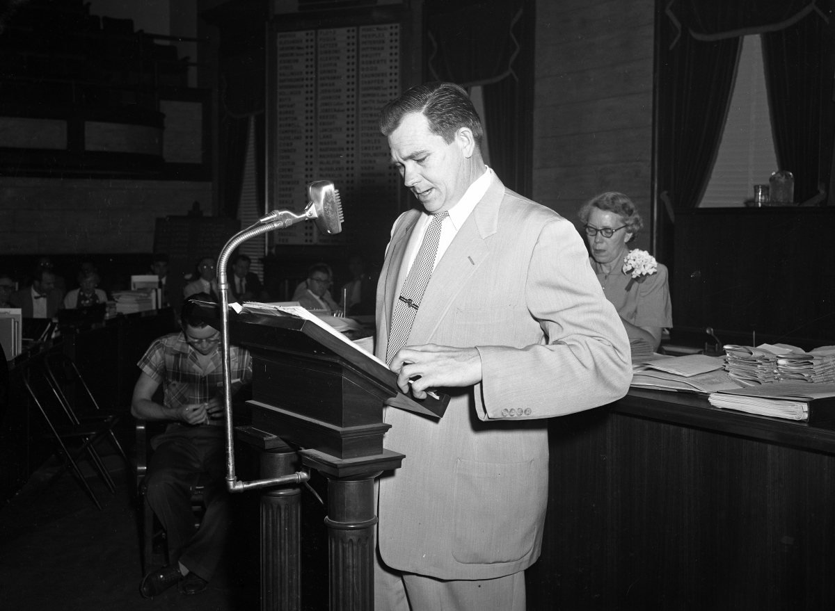Man speaking in the legislative session