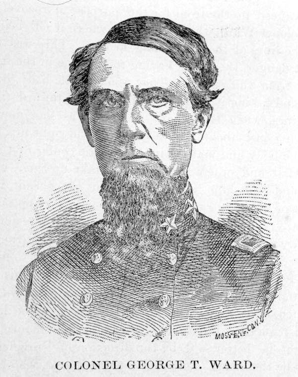 Engraved portrait of Confederate Colonel George T. Ward.
