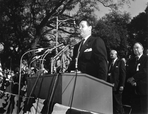 James Melton leading the National Anthem at Governor LeRoy Collins' inauguration - Tallahassee, Florida.